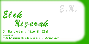 elek mizerak business card