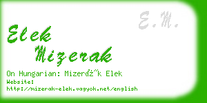 elek mizerak business card